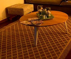 Combo sofá+alfombra+mesa de centro