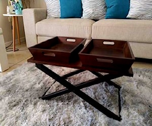 <p>Mesa de Centro plegable con 2 bandejas de madera</p>