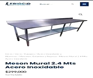 <p>Meson acero inoxidable 2.4 metros</p>