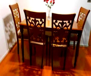 Comedor madera modelo Barcelona, seis sillas