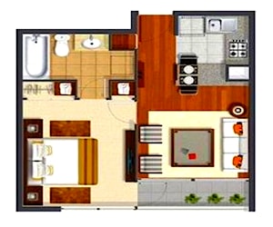 Departamento 1D/1B Metro San Miguel