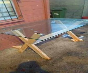 Mesa madera vidrio