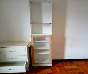 <p>Mueble alto con repisa y puerta vidriada</p>