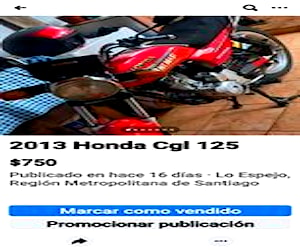 Honda cgl125 año 2013