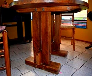 Mesa comedor redonda madera nativa