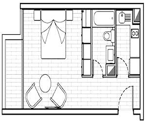 Departamento Studio, Carmen 368, Santiago (ID:2)