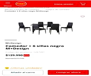 Comedor vidrio + 6 sillas poco uso