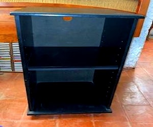 Mueble para discos en madera negra