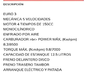 Motorrad 150 cc enduro