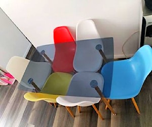 Comedor completo sillas eames mesa vidrio