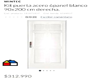 <p>Puerta de seguridad blanca 6 paneles 90x200</p>