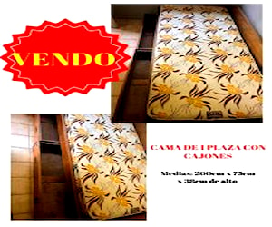 <p>Cama de plaza con cajonera</p>