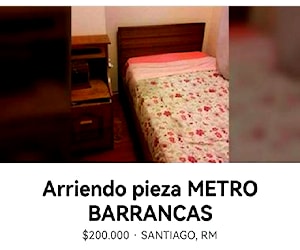 Arriendo pieza Metro Barrancas