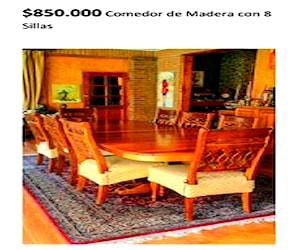 <p>Mesa de madera extendible con 8 sillas</p>