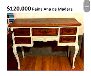 <p>Arrimo o tocador antiguo reina Ana de Madera</p>