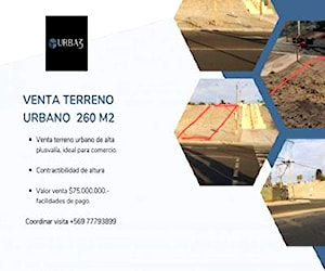 terreno urbano 260 m2 en avenida