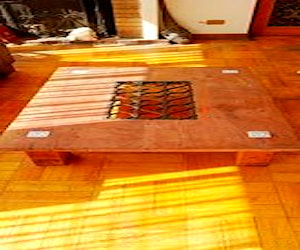 Mesa de centro madera con fierro