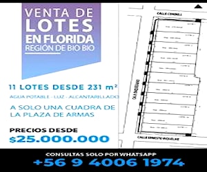 Lote de terreno en Florida Región de Bio Bio