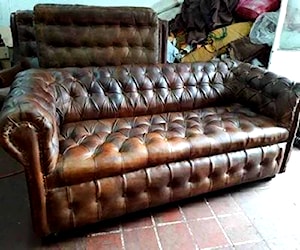 <p>Sofás Chesterfield Capitone de cuero natural</p>