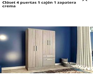 Closet 4 puertas 1 cajon 1 zapatera