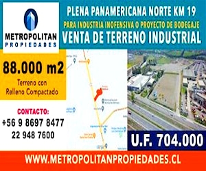 Terreno industrial 88.000 m2, km 19 ruta 5 norte