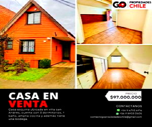 Casa en sector tranquilo con 3D, 1B y bodega