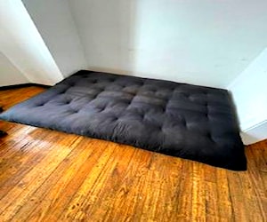 Futón / Sofá cama negro madera sólida Pino Radiat