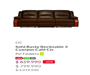 <p>Sofa CIC Rusty Reclinable 3 cuerpos</p>