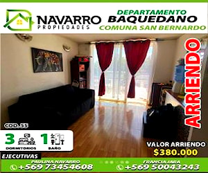 ARRIENDO Departamento Baquedano/ San Bernardo