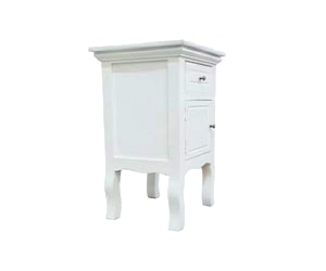 Velador dormitorio 1 cajon + puerta blanco capri