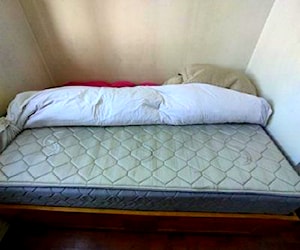 Cama de 1 plaza con cajonera y colchón.