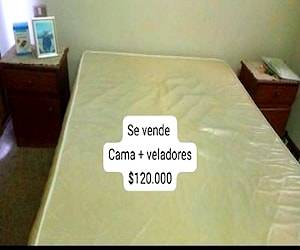 <p>Cama Matrimonial 2 plazas + veladores</p>