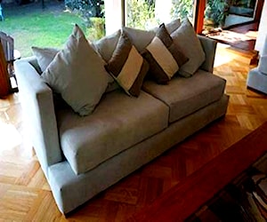 Sillones Gris Felpa Living Interior