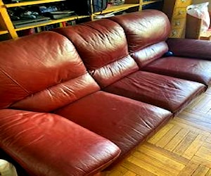 Sofa Cuero Rojo