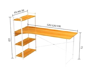 <p>Escritorio estantería 4 niveles color madera</p>