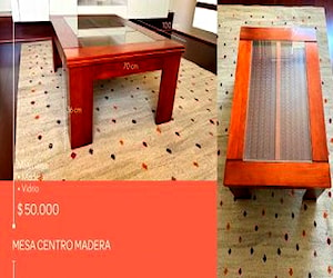 Mesa de centro de madera y vidrio