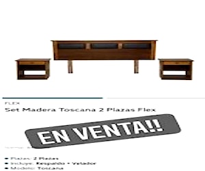 <p>Respaldo y velador madera toscana flex 2plazas</p>