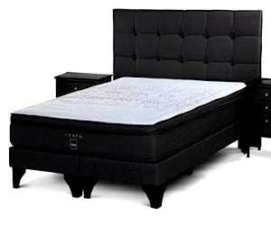 <p>Cama súper king europeo color negro con respaldo y</p>