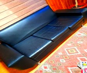 Sofa color negro tres cuerpos 