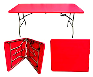 <p>MESAS PLEGABLES ROJA 180x70x74</p>