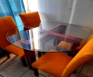 Comedor 4 sillas madera vidrio