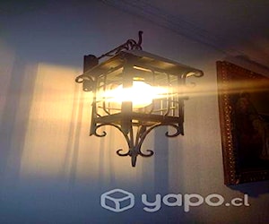 Farol Metal Colgante con vidrio