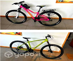 Bicicletas verde y rosado