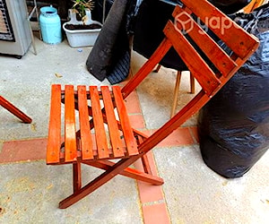 Juego de Terraza Madera Plegable barnizada