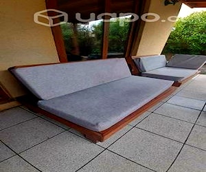 Terraza de madera para 8 personas