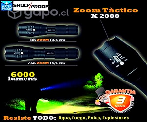 Linterna Tactica Zoom Led 6000lm Recargable / Disp