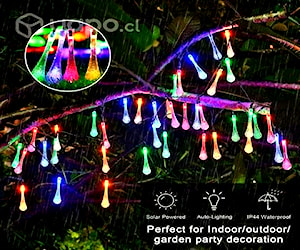 Luces Navidad Solar Guirnalda Led Gotas De Agua 7