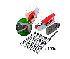 Pack Crimpeadora Coaxial Rg6 Pela Cable 100 Termin