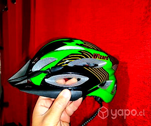 Casco negro verde bicicleta impecable Talla M L