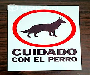 Letrero metálico "Cuidado con el perro"